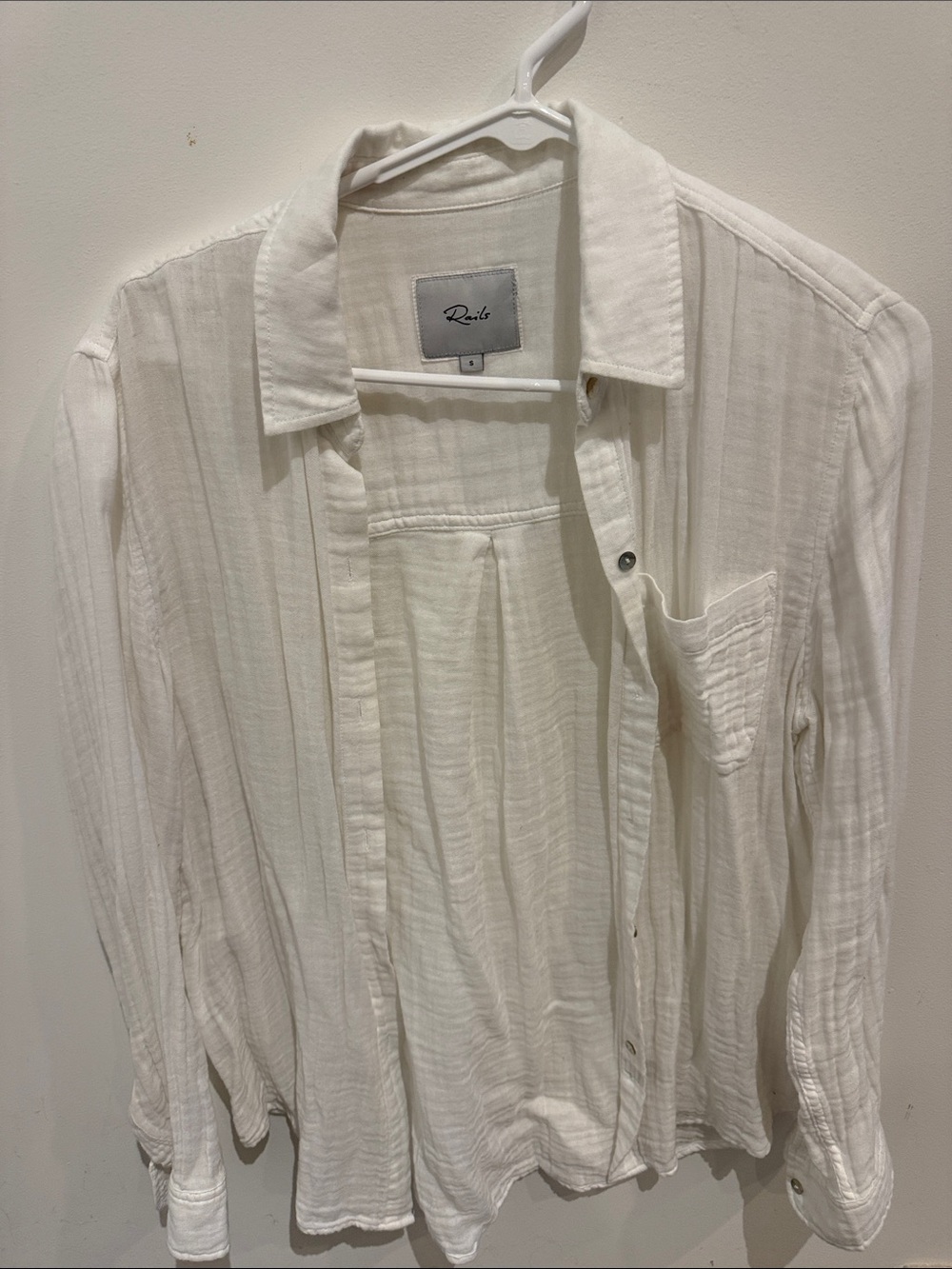 Rails Cream Gauze Button-Up Shirt